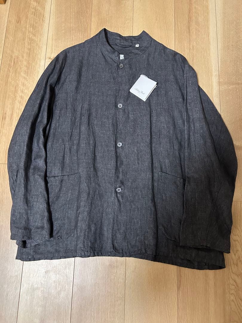 COMOLI サルバトーレピッコロ リネンスタンドカラージャケット 46