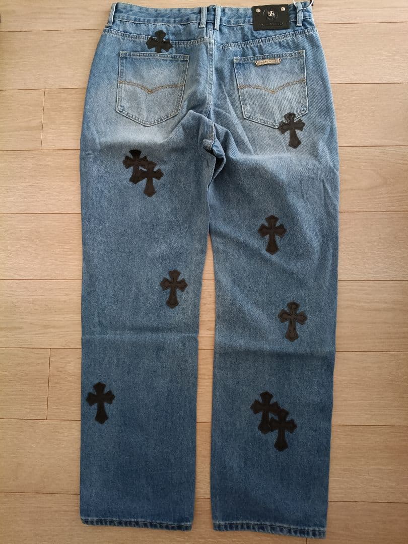 クロス柄 デニム ジーンズ W36