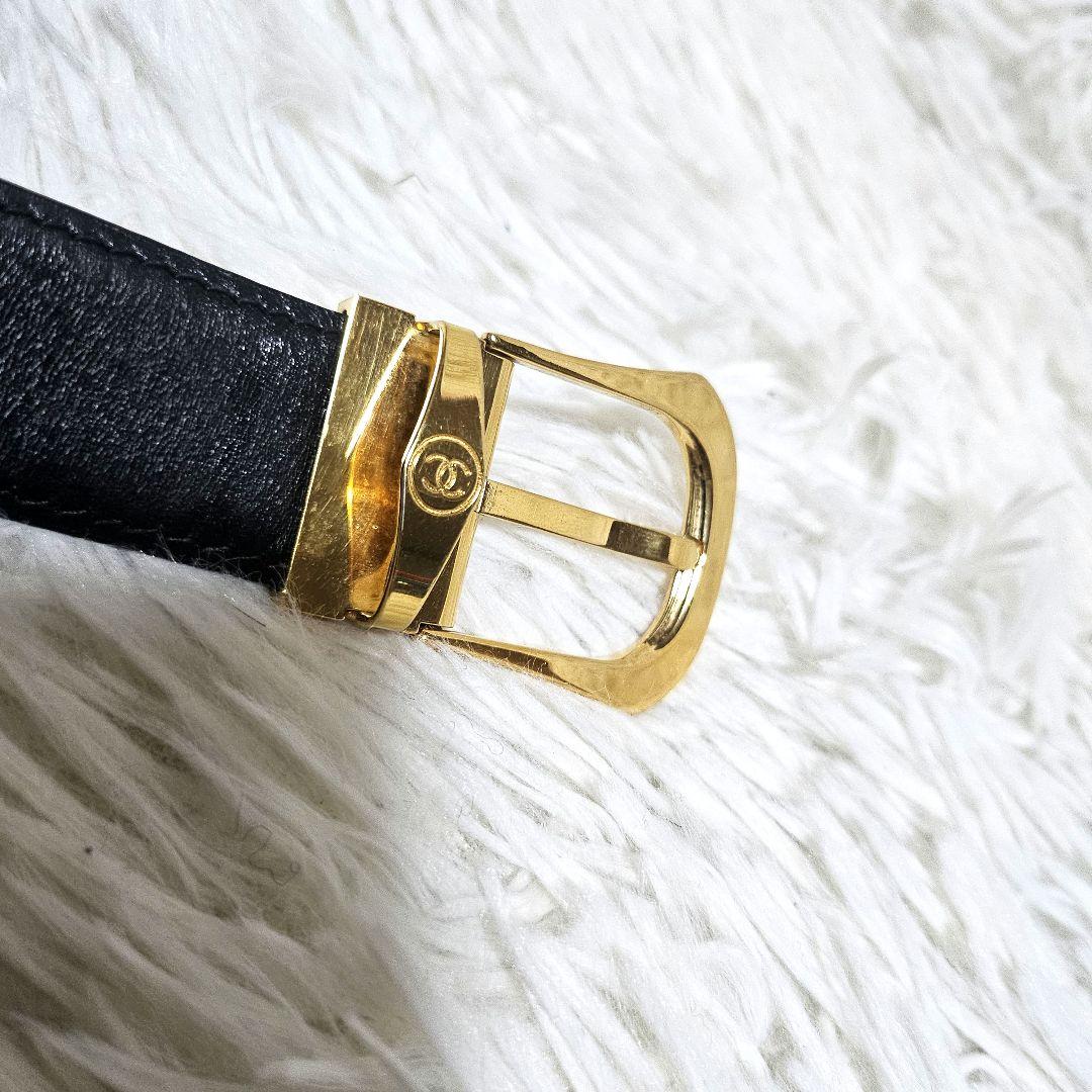美品 CHANEL シャネル ベルト ゴールドバッグル フランス製