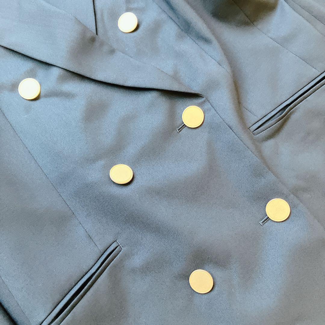 23区 ウールストレッチギャバダブル前ジャケット38 ネイビー 21AW