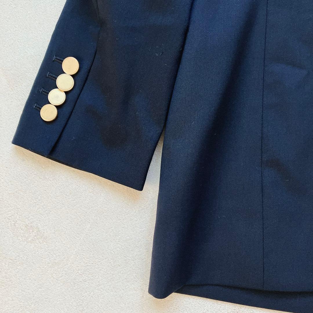 23区 ウールストレッチギャバダブル前ジャケット38 ネイビー 21AW