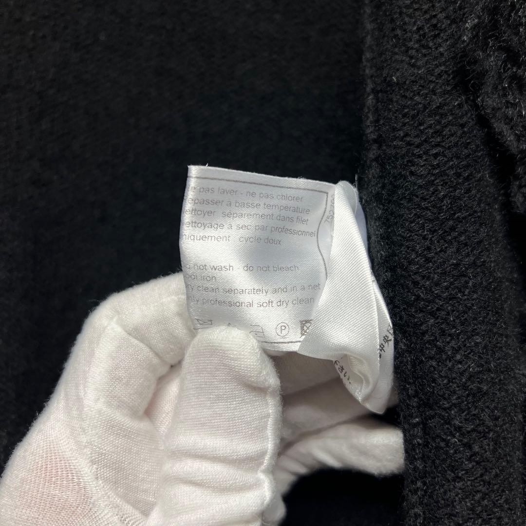 CHANEL シャネル レーストリミングカーディガン カシミヤモヘヤ 黒 06C