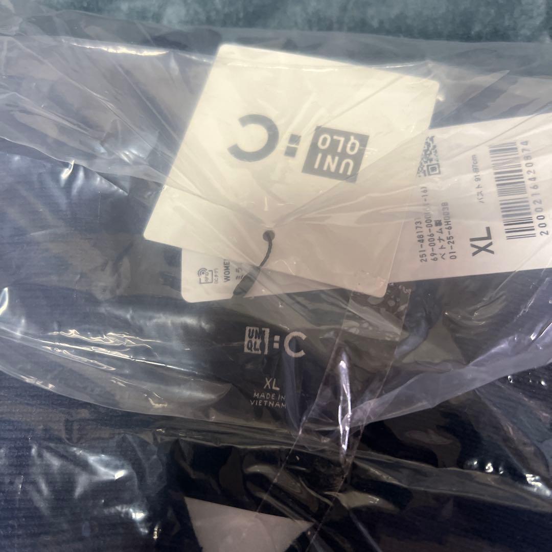 ❤️ユニクロC ミラノリブフルジップカーディガン ◼️ ネイビー ◼️ XL