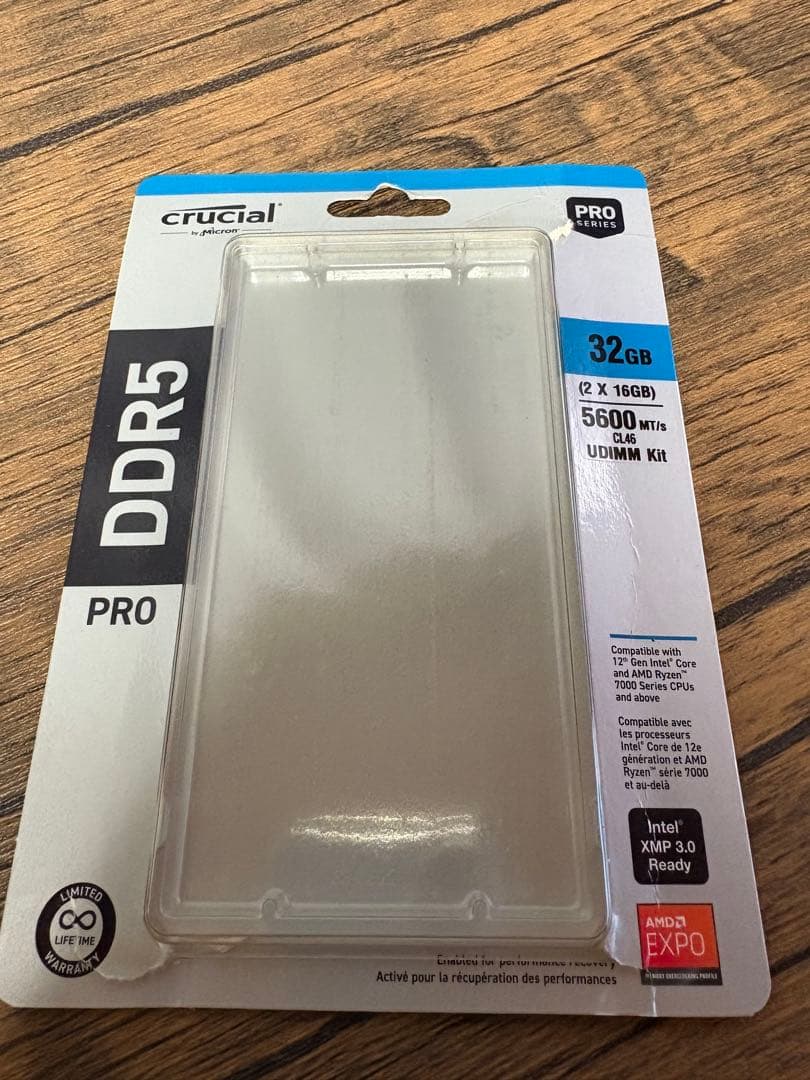 メモリー crucial DDR5 Pro 32GB (2x16GB) 5600MT/s