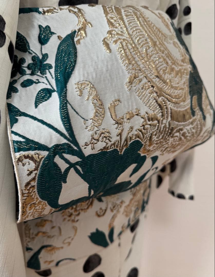 大人兵児帯【シャクヤク紅】【グリーンリリアルプ】のセット