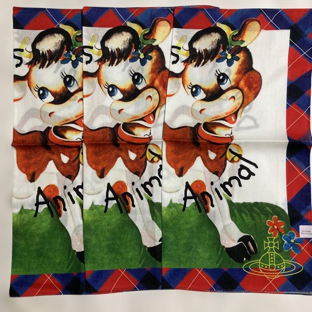 Vivienne Westwood 牛柄超大判ハンカチーフ　スカーフ3枚
