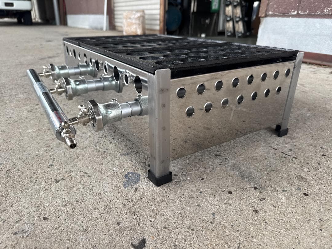 新品　業務用　たこ焼器　3連　大玉　18穴　プロパンガス　イベント　屋台⑴