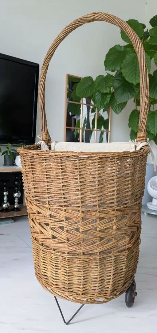 ☆アンティーク風ショッピングカート　バスケットカート/キャリー/かご