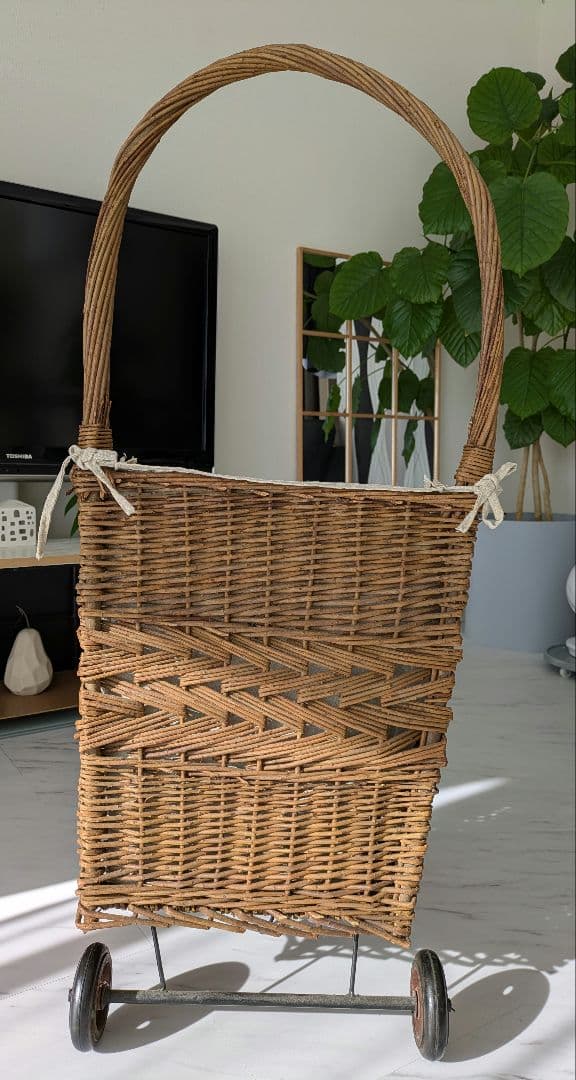 ☆アンティーク風ショッピングカート　バスケットカート/キャリー/かご