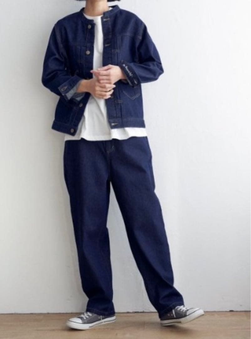 セットアップ LBC ノーカラーGジャン ゆるテーパードデニム M タグ付