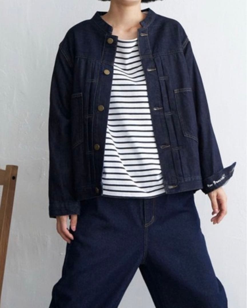 セットアップ LBC ノーカラーGジャン ゆるテーパードデニム M タグ付