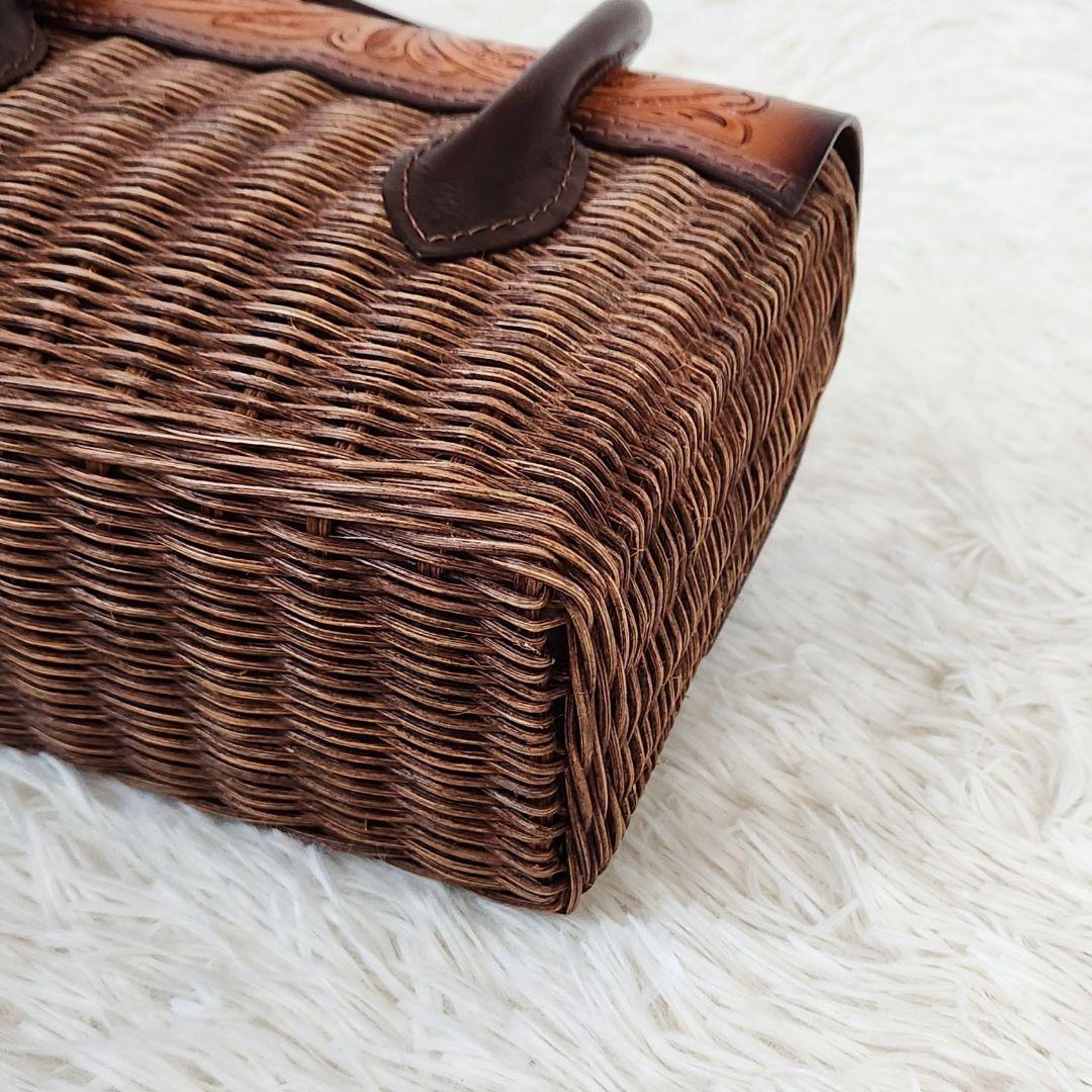 《未使用》グレースコンチネンタル カービングトライブス かごバッグ