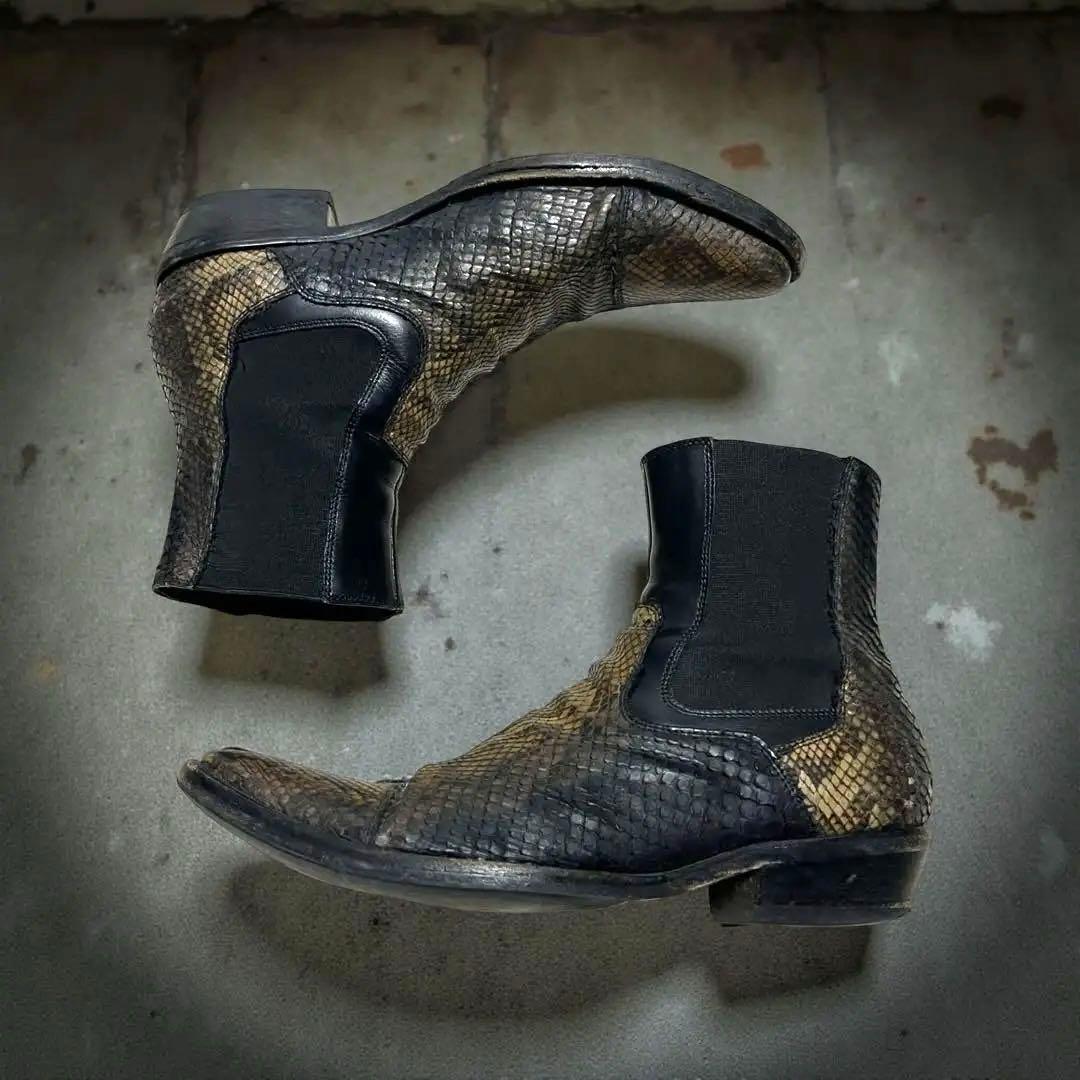 靴 00s archive python side gore boots Y2K