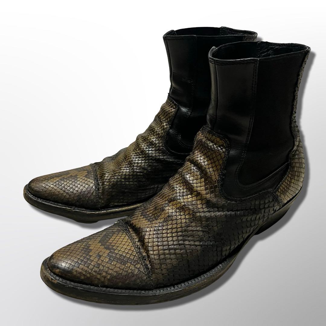 靴 00s archive python side gore boots Y2K