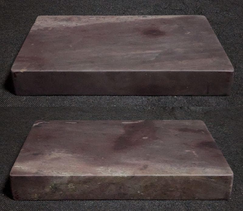 【端渓硯板　胭脂暈・蕉葉白・火捺・翡翠紋など】◆八吋◆上質箱◆旧麻子水巌坑美石