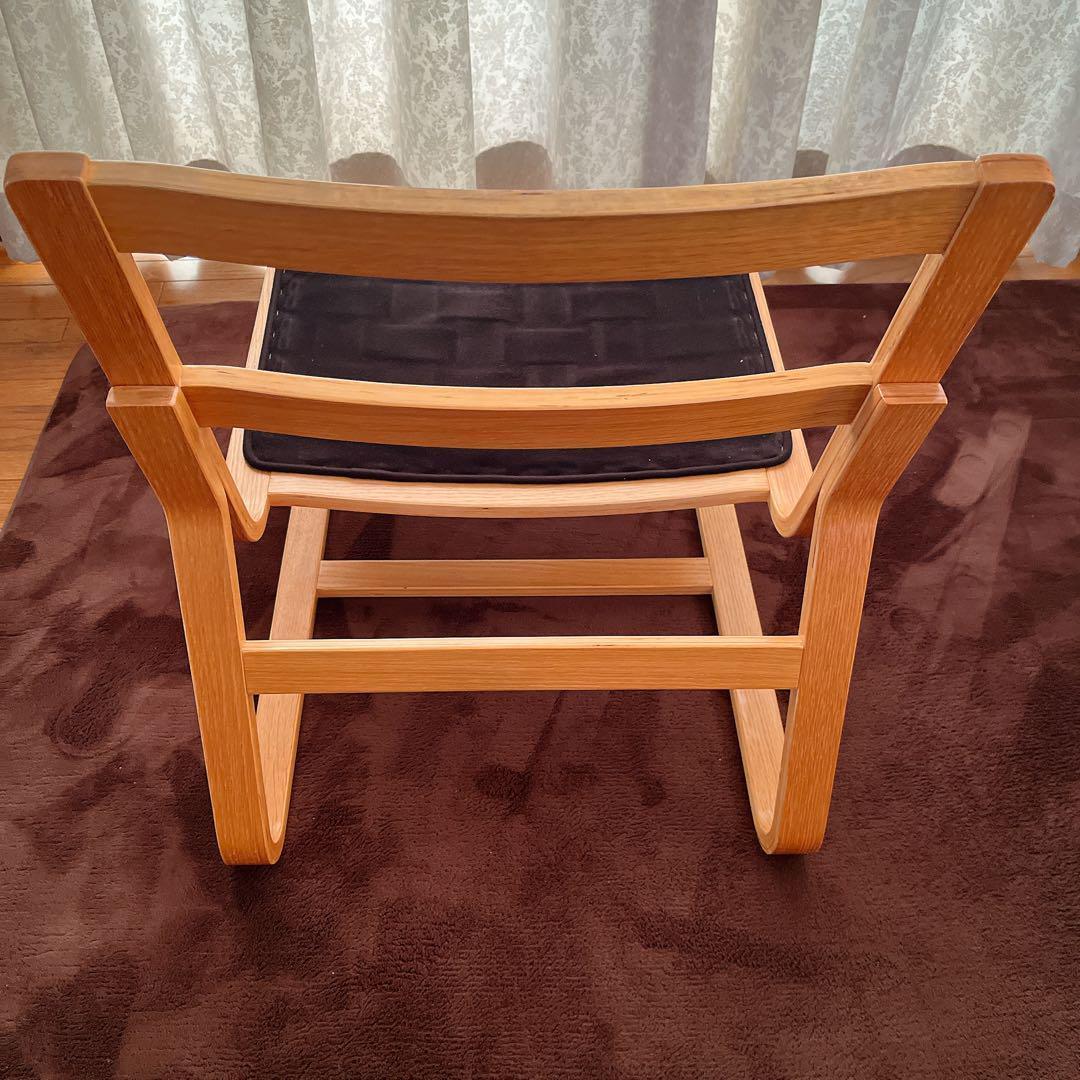 美品】無印良品　リビングでもダイニングでもつかえるソファチェア ブルー ①