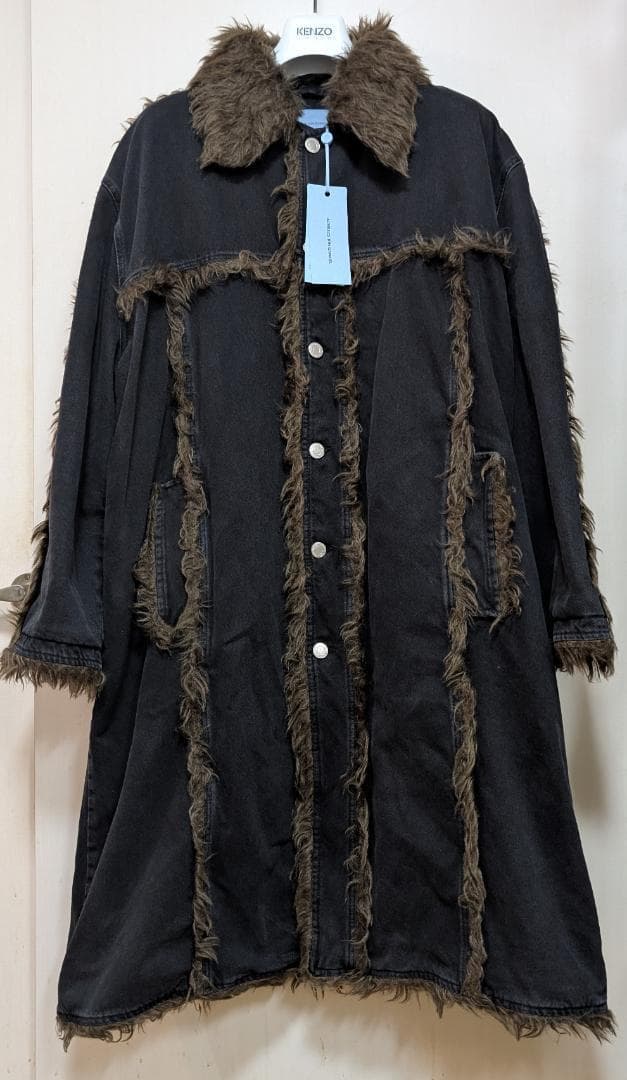 週末セール 新品 24AW アキレスイオンガブリエル ファーデニムコート L