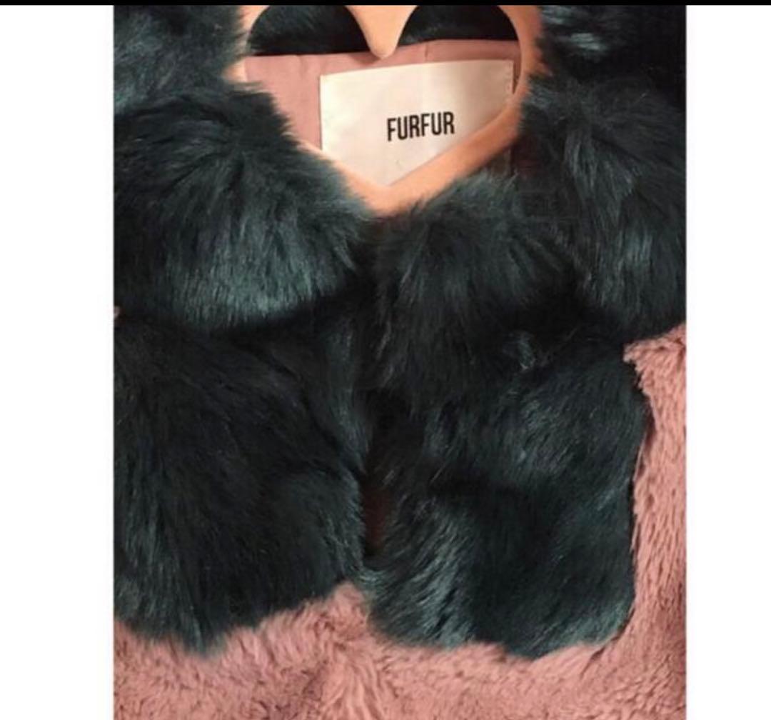furfur エコファーチェック柄コート