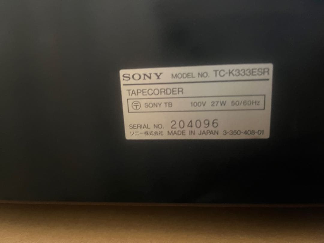 SONY TC-K333ESR カセットデッキ 通電確認済みジャンク