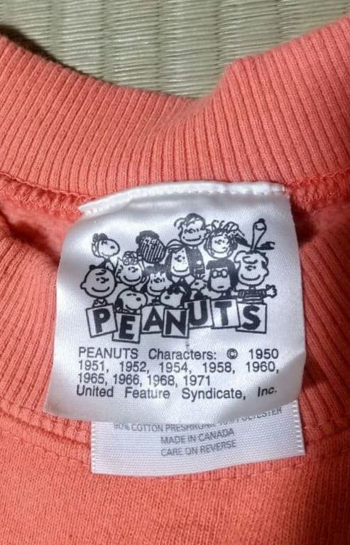 90sデッドストック Peanutsスヌーピー トレーナー