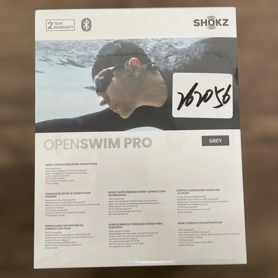 262056 Shokz OpenSwim Pro骨伝導イヤホン 水泳用グレー