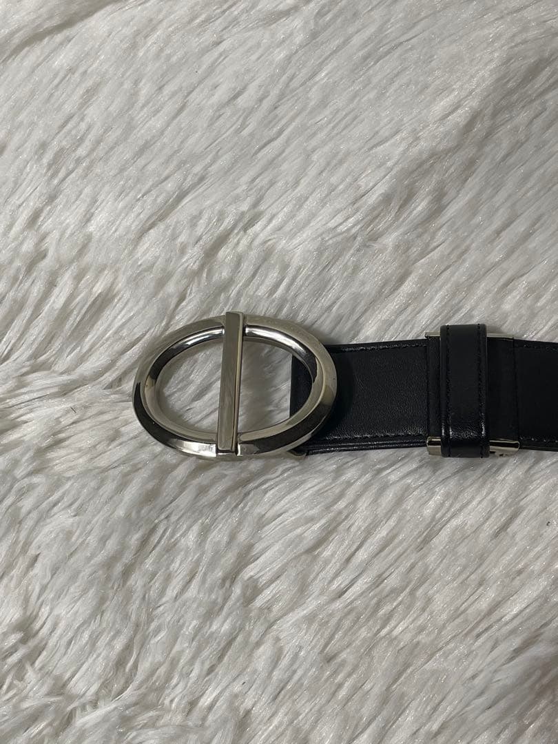 Christian Dior ディオール 本革 レザーベルト ブラック 仏製