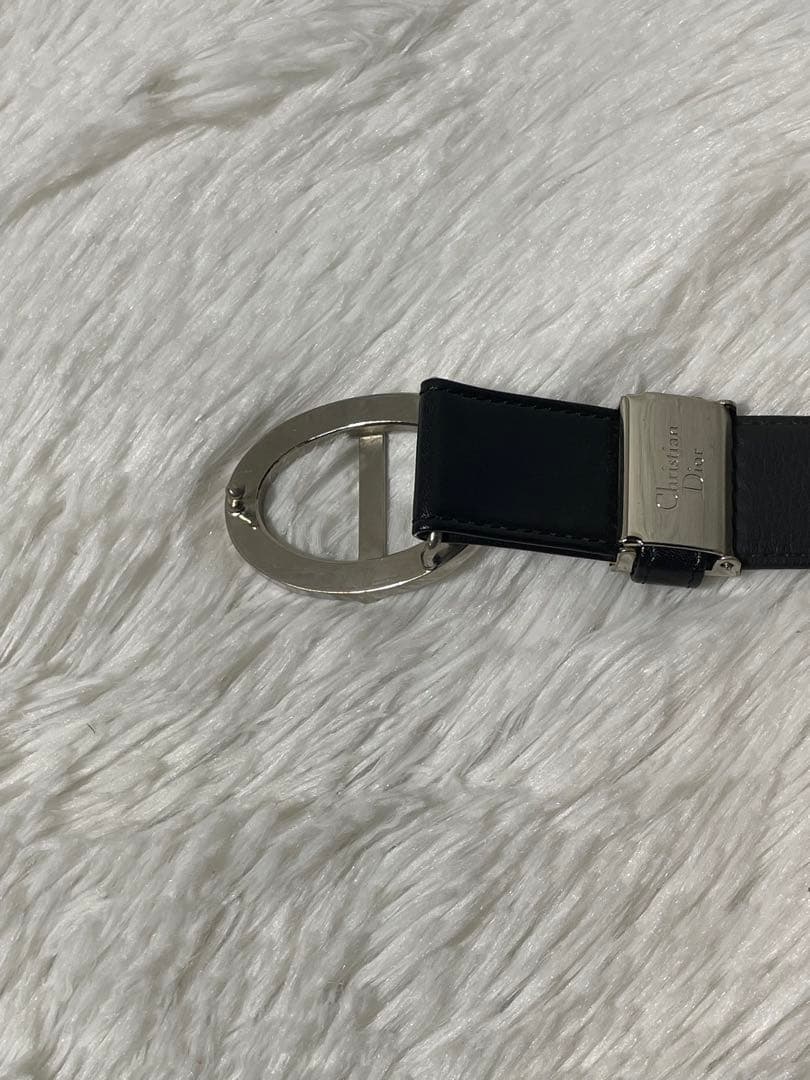 Christian Dior ディオール 本革 レザーベルト ブラック 仏製