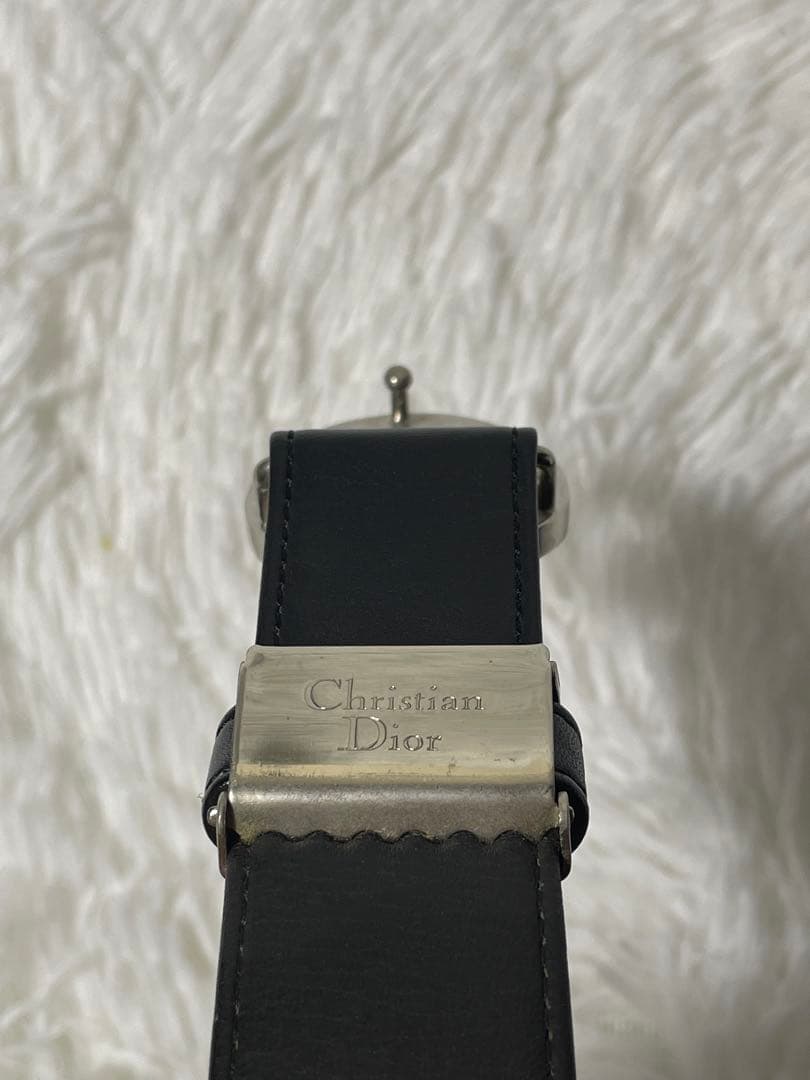 Christian Dior ディオール 本革 レザーベルト ブラック 仏製
