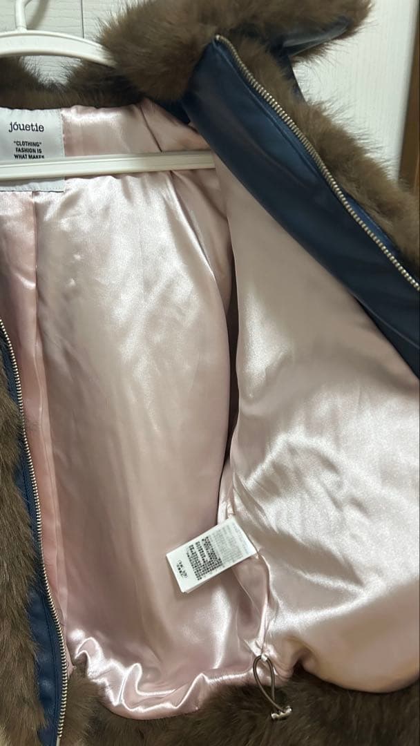 jouetie ベルトミドルファーコート ブラウン