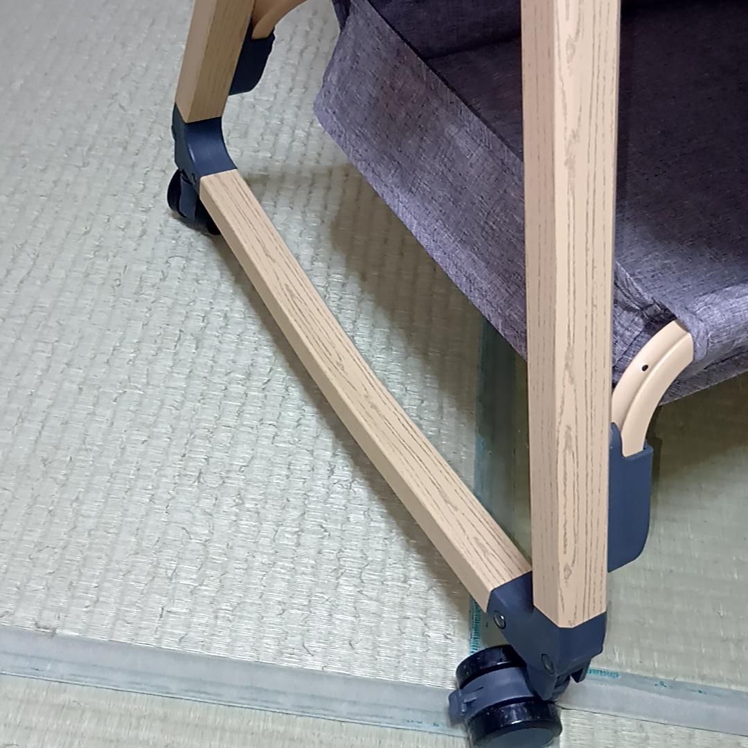 HZDMJ 折りたたみ　ベビーベッド　添い寝　グレー　取扱説明書・収納袋付属