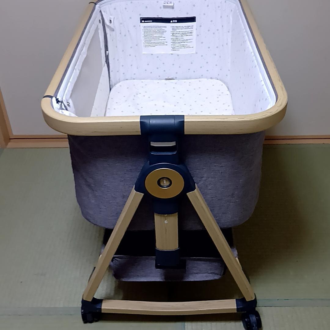HZDMJ 折りたたみ　ベビーベッド　添い寝　グレー　取扱説明書・収納袋付属