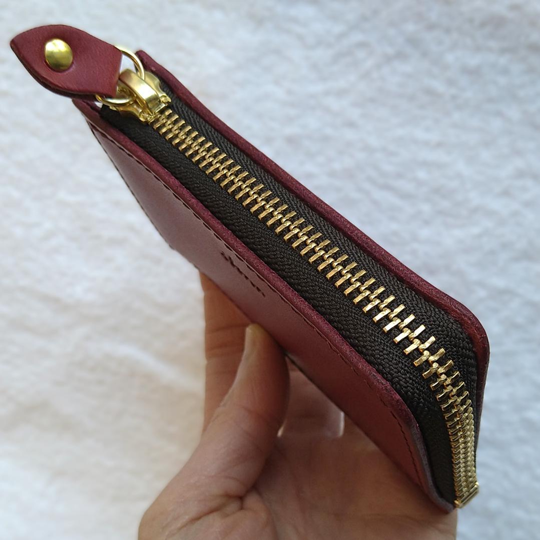 未使用品 bona イボーナ L-zipミニモ・ウォレット 限定色「プラム」