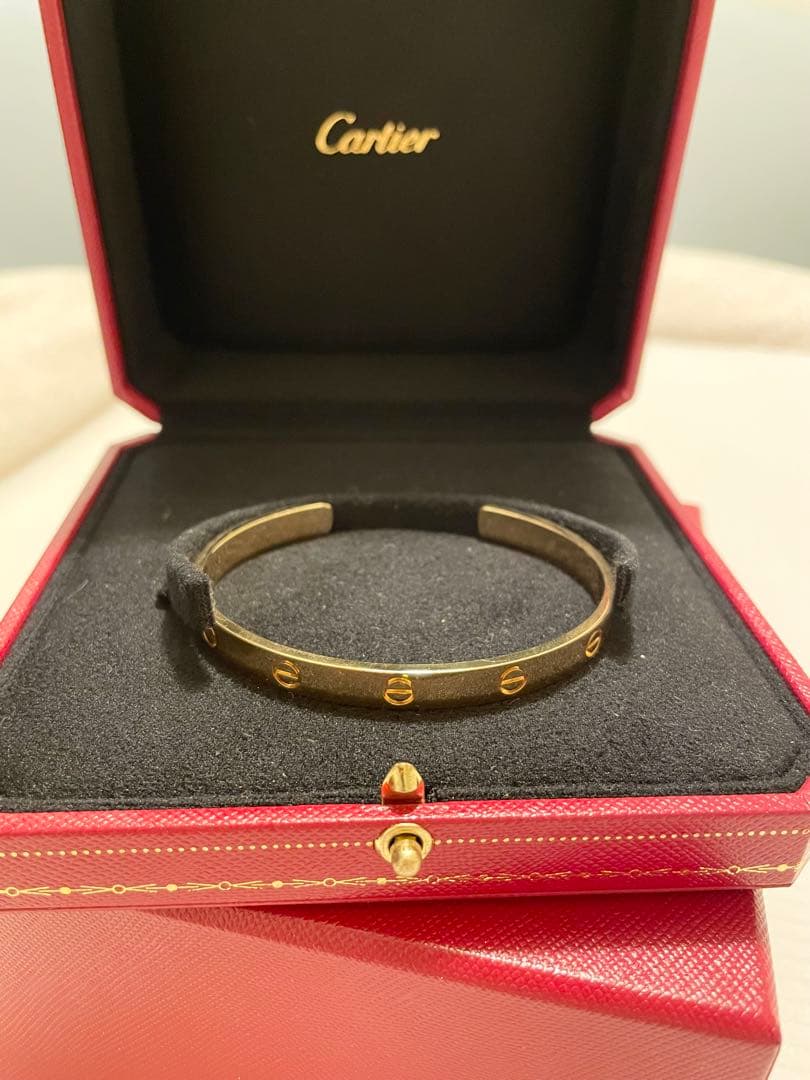 【美品・付属品あり】Cartier オープンラブブレス K18YG #19