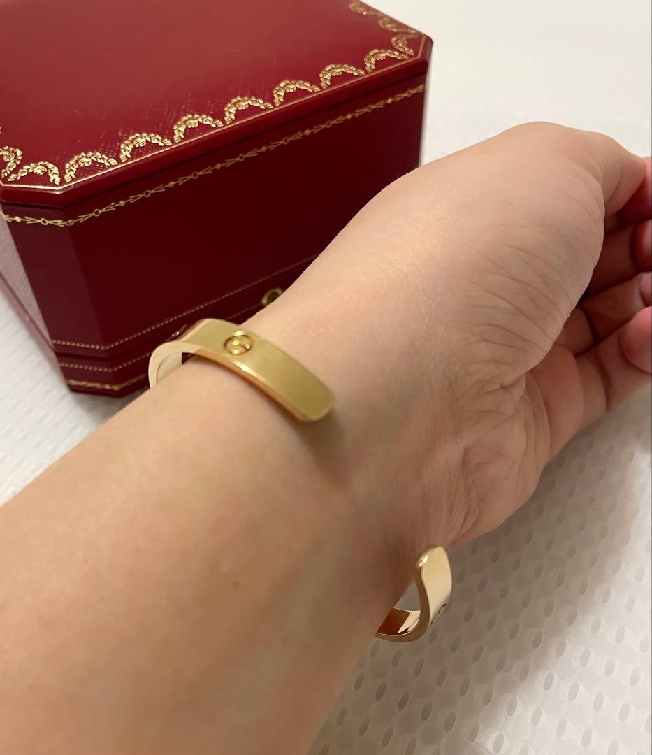 【美品・付属品あり】Cartier オープンラブブレス K18YG #19
