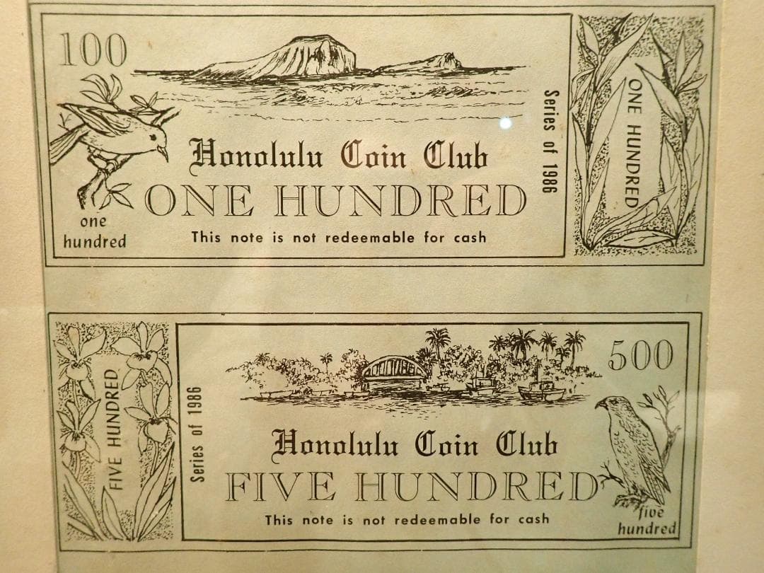 1986年 ホノルルクラブ クリスマスカード 額装☆希少レア☆