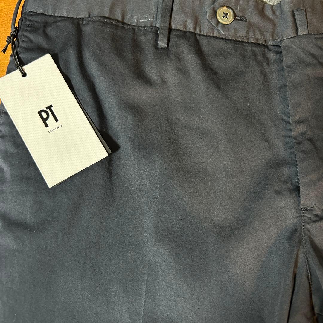 新品 PT TORINO Travel 52 ストレッチ ネイビー スラックス
