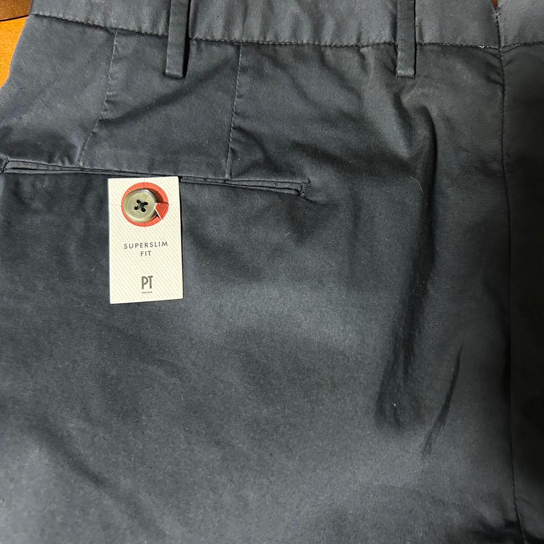 新品 PT TORINO Travel 52 ストレッチ ネイビー スラックス