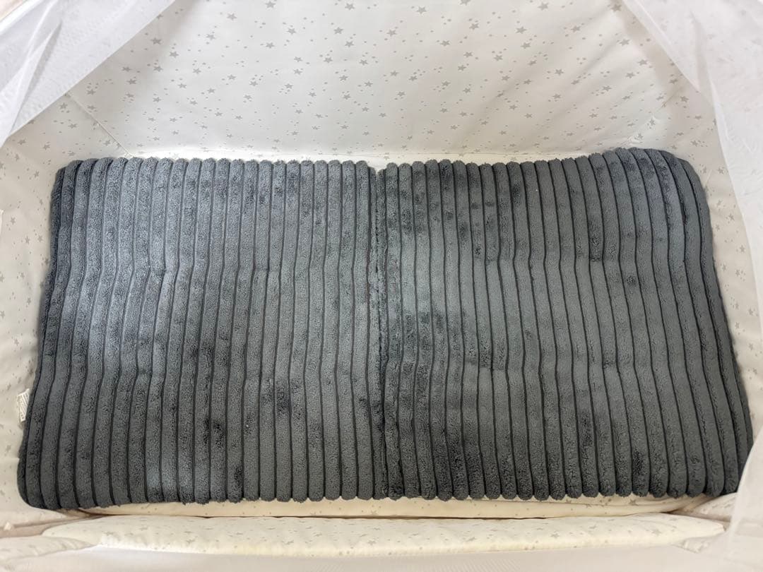 HZDMJ ベビーベッド ベージュ 折りたたみ 添い寝