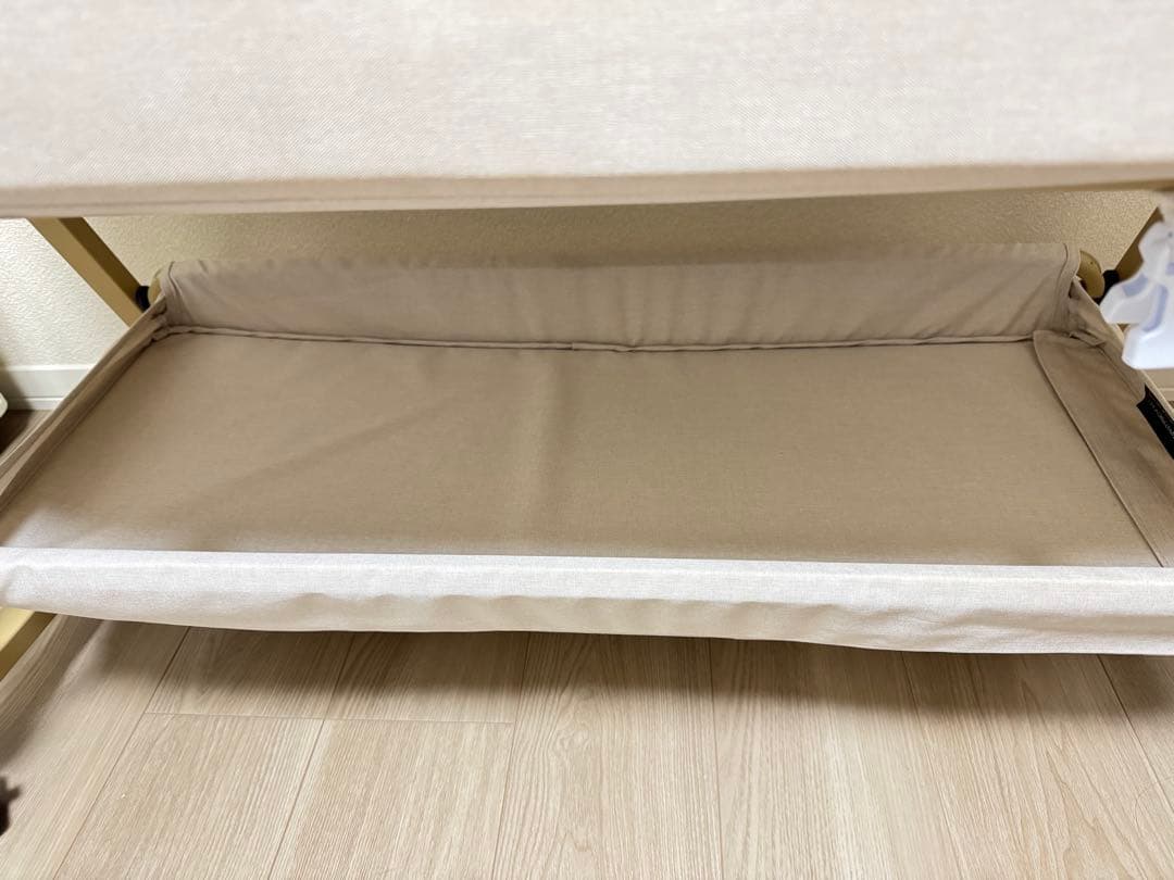 HZDMJ ベビーベッド ベージュ 折りたたみ 添い寝