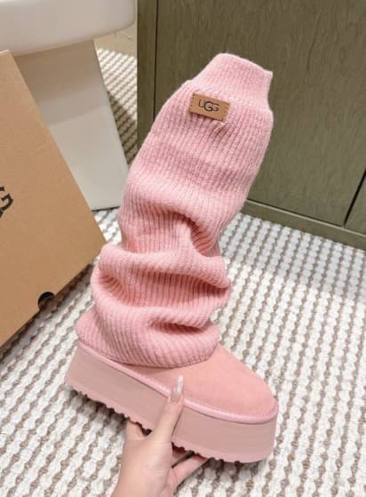 ピンクスエード ロングブーツ 24cm