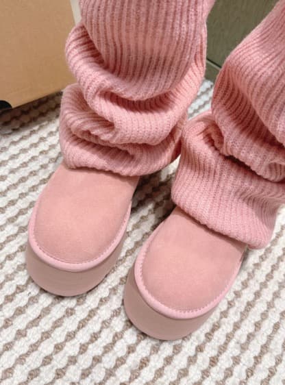 ピンクスエード ロングブーツ 24cm