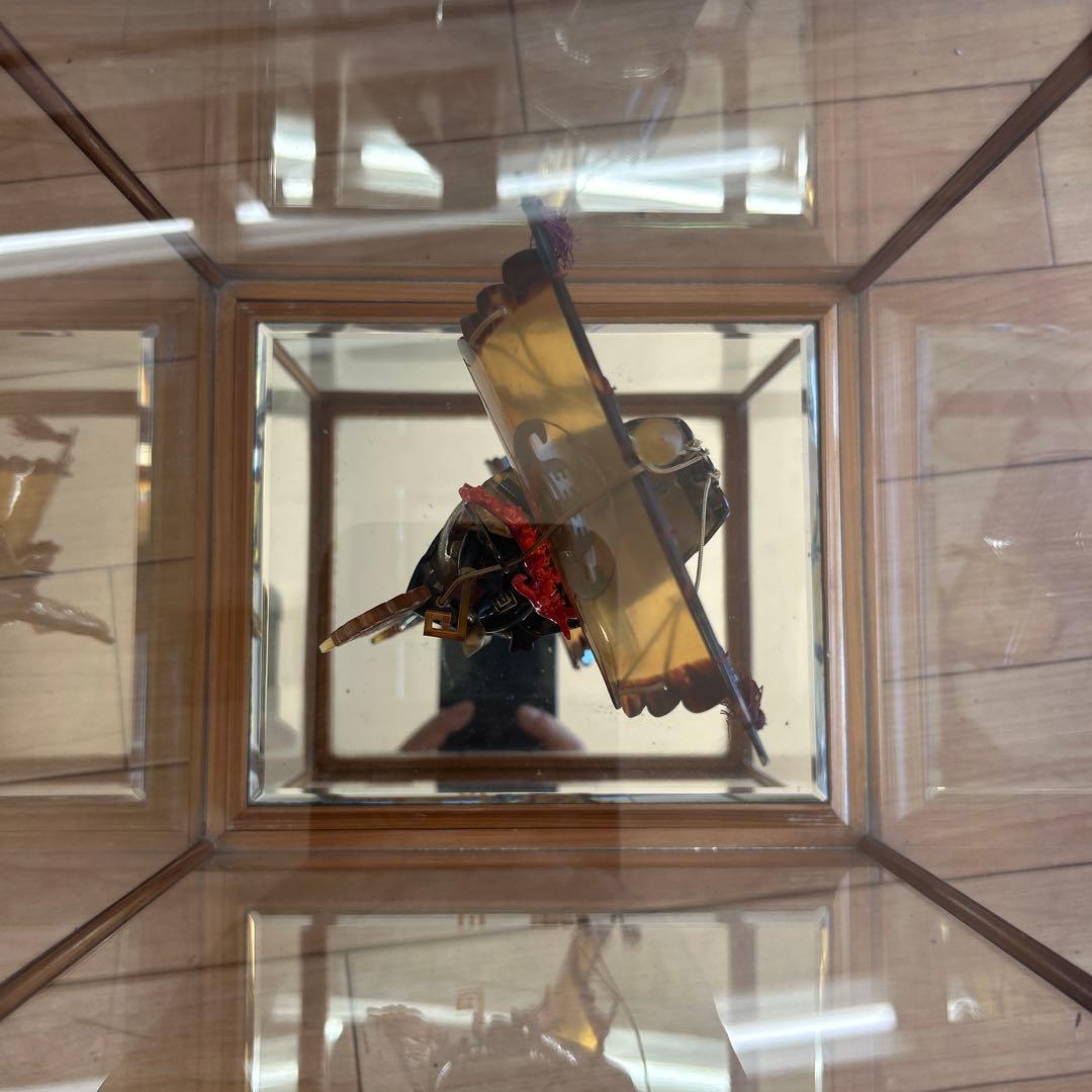 本鼈甲　べっ甲　鳳凰宝船　置物　赤珊瑚