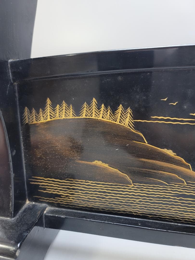 武具甲冑 山水図 刀掛 骨董品