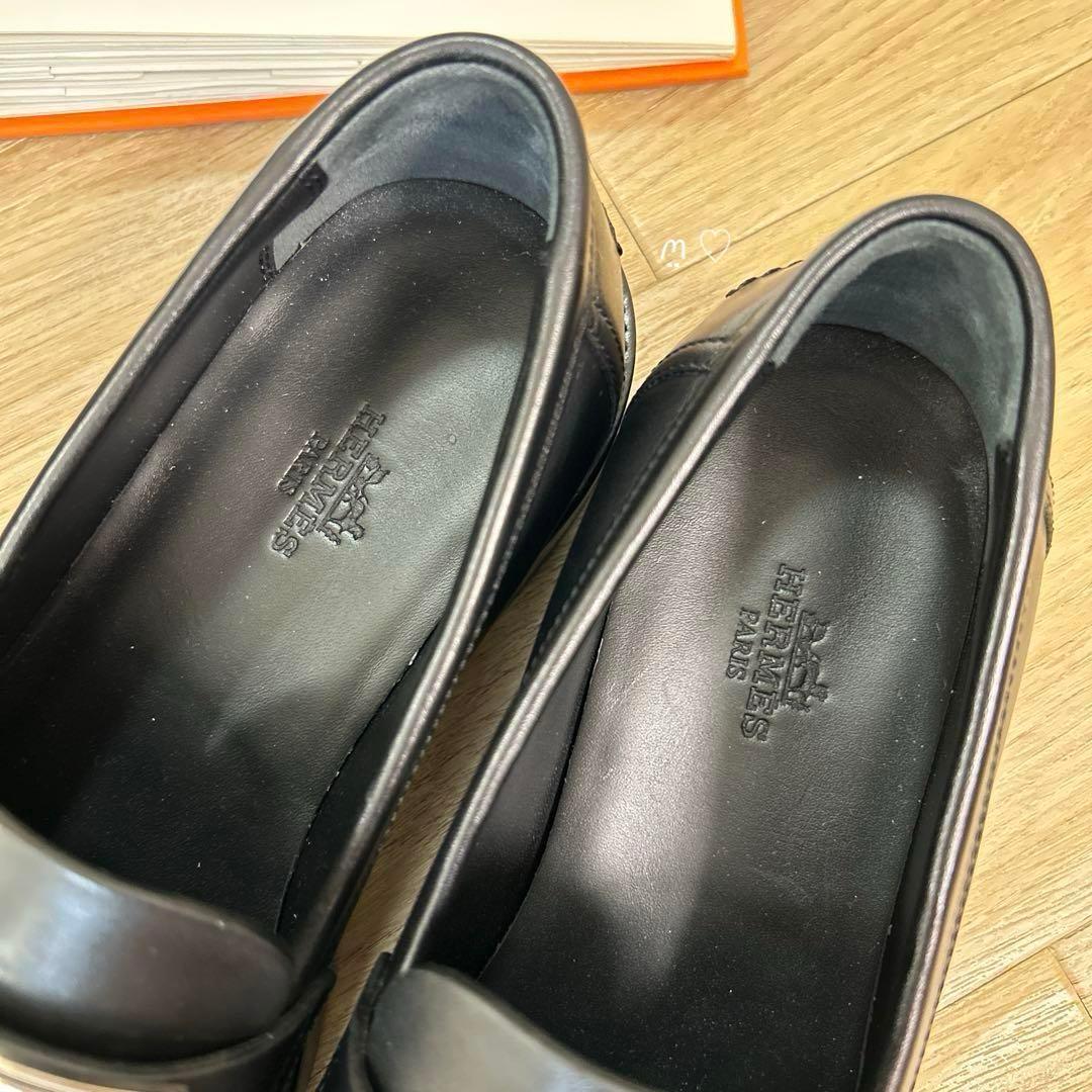 HERMESエルメス　ホット　37.5　ケリーバックルモカシン　ローファー　現行