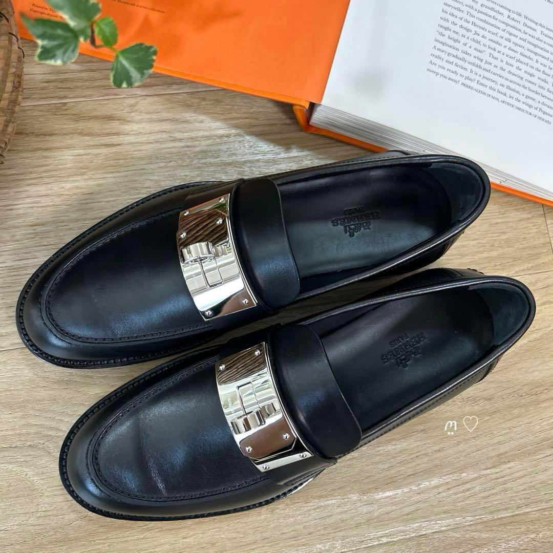 HERMESエルメス　ホット　37.5　ケリーバックルモカシン　ローファー　現行
