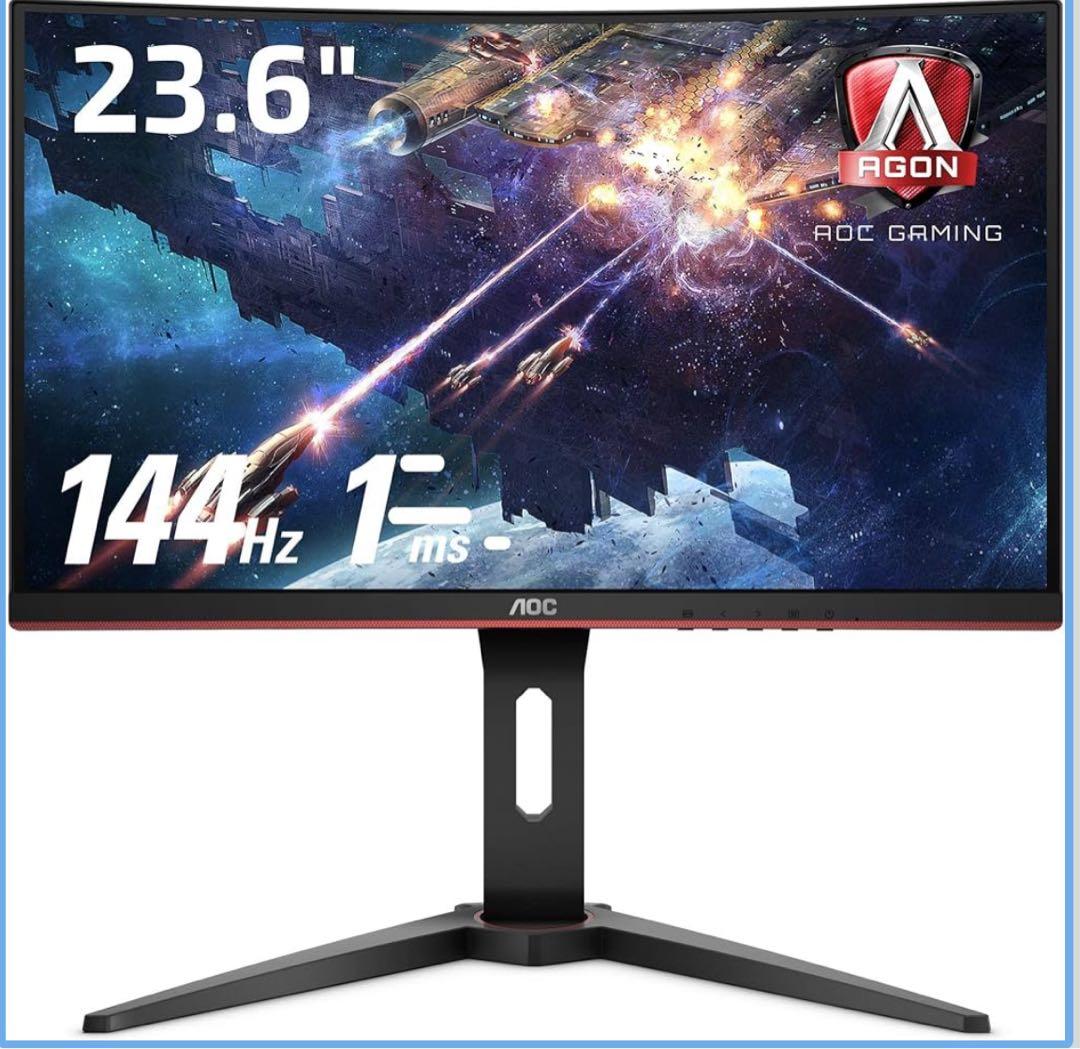 AOC 湾曲モニター 23.6インチ　144hz 本体　ゲーミングモニター