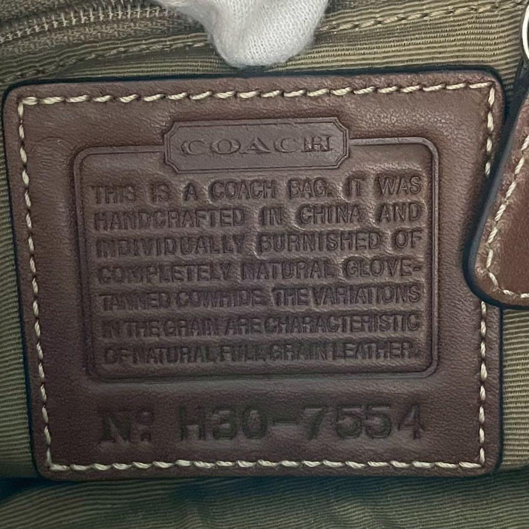 良品✨レア オールドコーチ 巾着型 ショルダーバッグ オールレザー ロゴ型押し