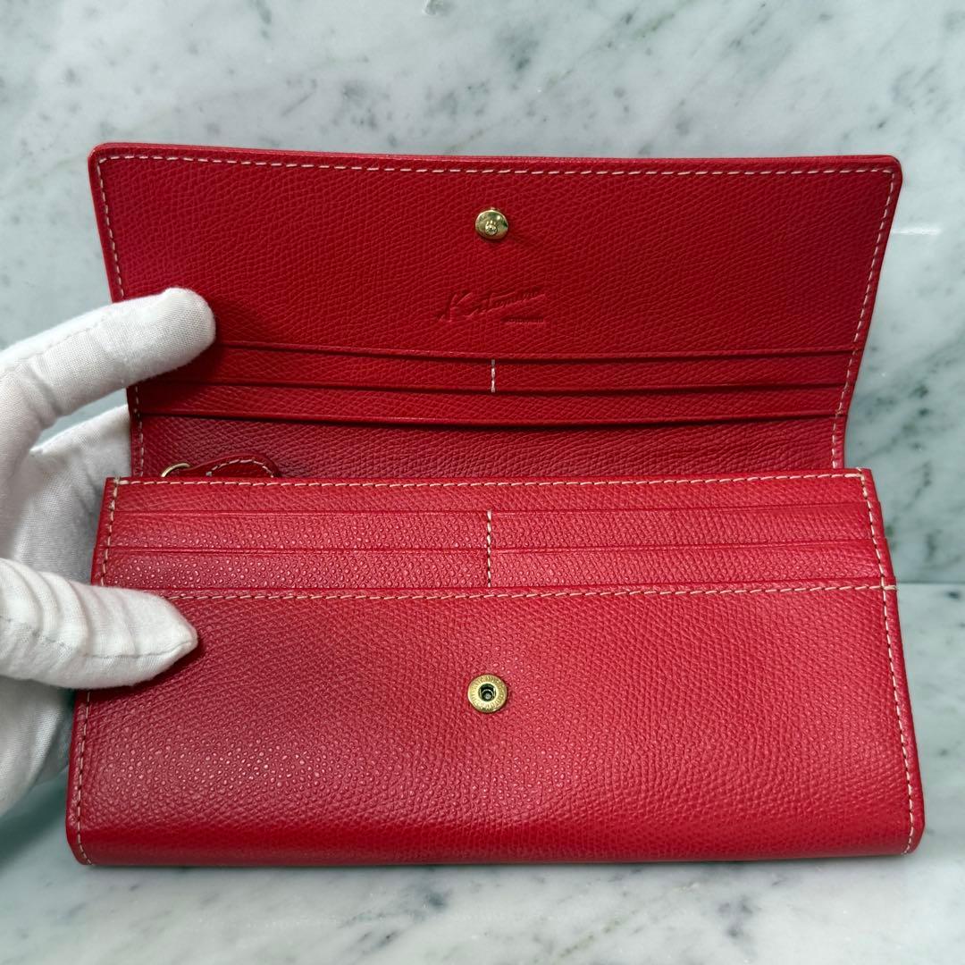 新品 未使用 kitamura キタムラ 長財布 本革 レザー レッド 赤