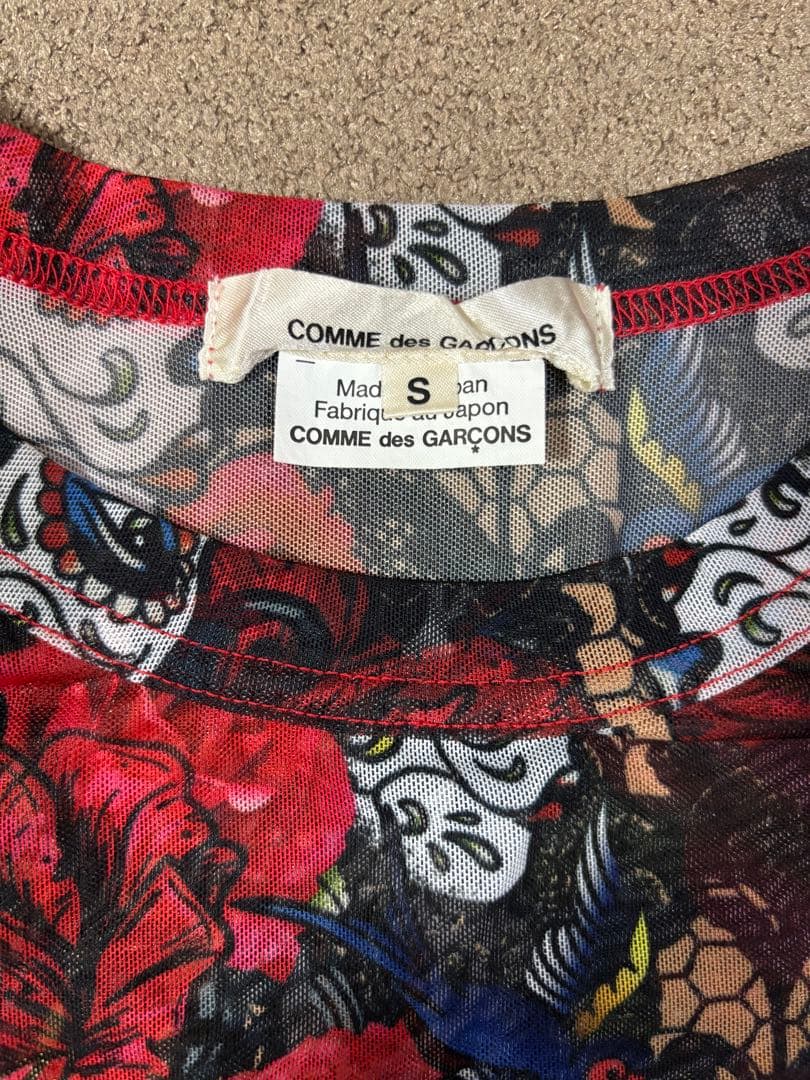 COMME des GARÇONS 花柄　メッシュトップス ネット　タイツ　S