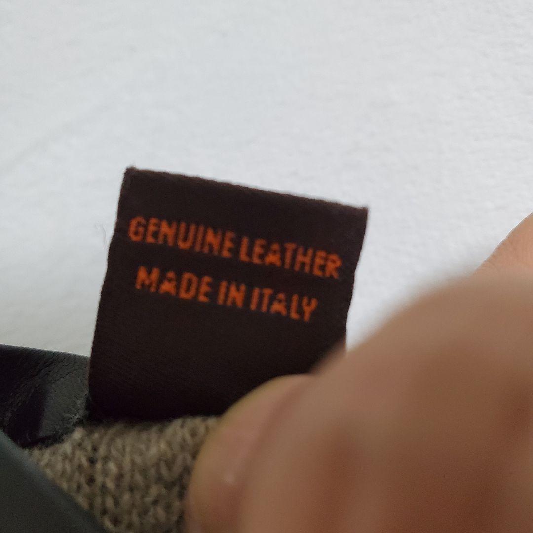 未使用品 Sermoneta gloves ブラックグローブ　革カシミヤ手袋